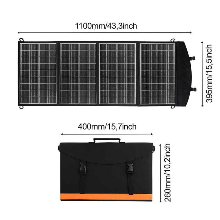 Solpanel, laddare, 60W, 2 USB-portar, svart och orange, A06