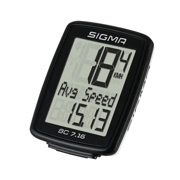 Sigma cykelräknare, trådbunden, start/stopp, tre raders display, BC 7.16