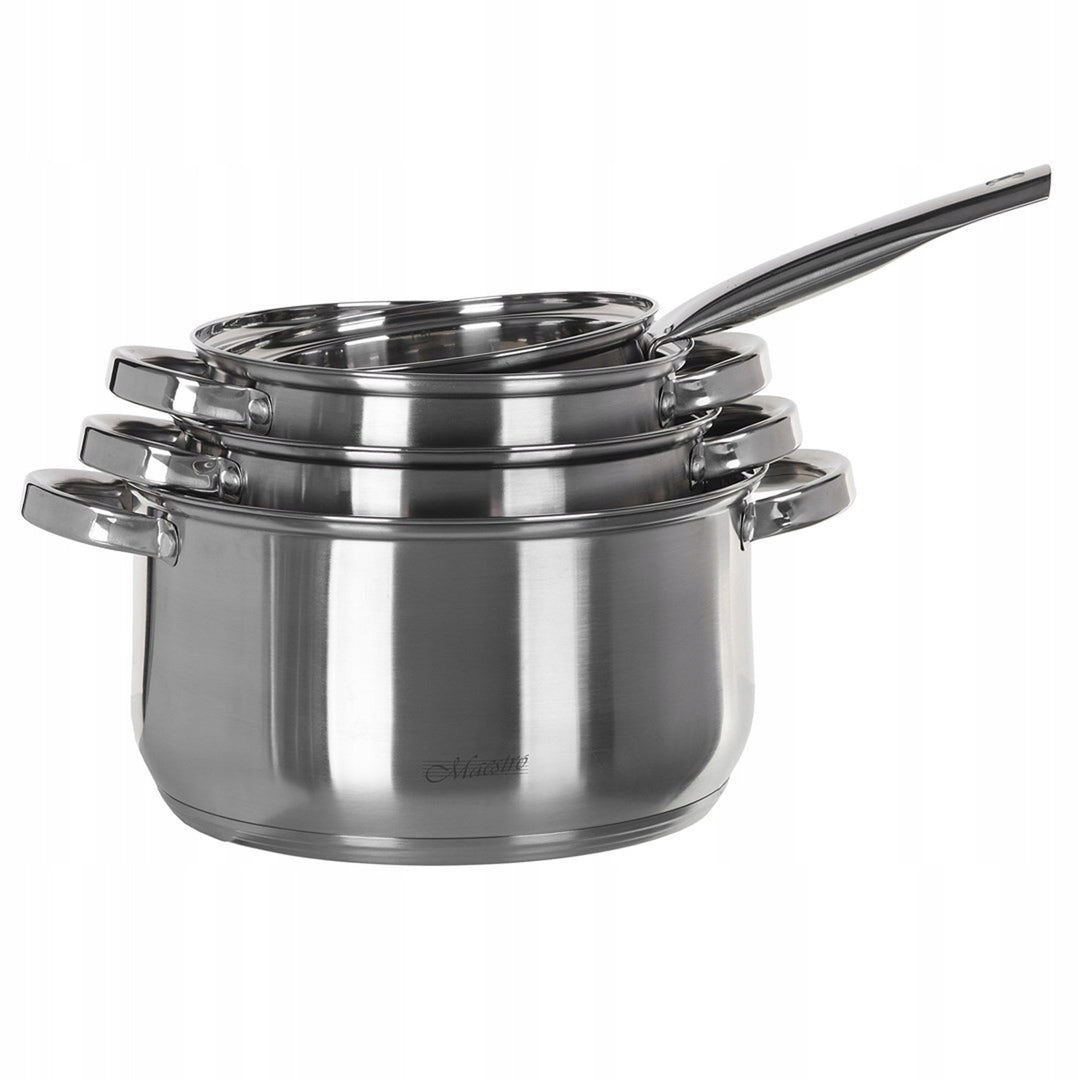 Maestro kokkärlsset med 9 delar 1,5L, 2L, 3L, 5L, rostfritt stål, tål maskindisk, lämplig för alla typer av spisar, värmeplatta, MR-2021