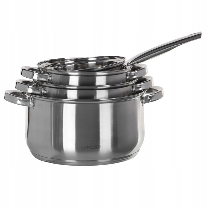 Maestro kokkärlsset med 9 delar 1,5L, 2L, 3L, 5L, rostfritt stål, tål maskindisk, lämplig för alla typer av spisar, värmeplatta, MR-2021