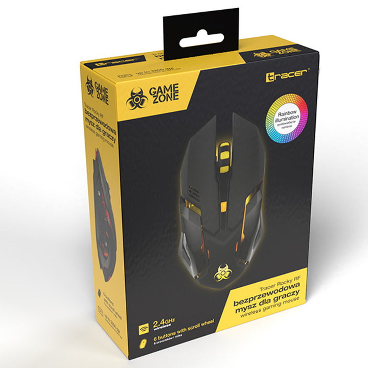 Tracer gamingmus, trådlös, 500mAh batteri, 3200 DPI, Gamezone Rocky RF Nano