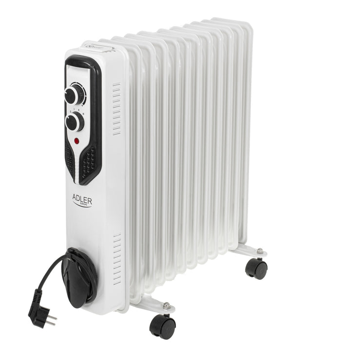 Adler oljevärmare, 11 lameller, effekt 2500W, 3 värmenivåer, vit, AD 7817