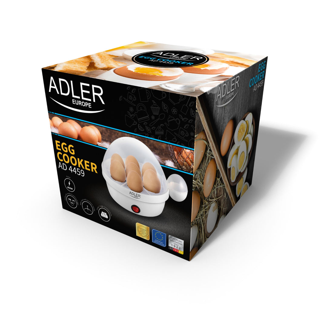 Automatisk äggkokare Adler, för 7 ägg, effekt 450W, vit, AD 4459