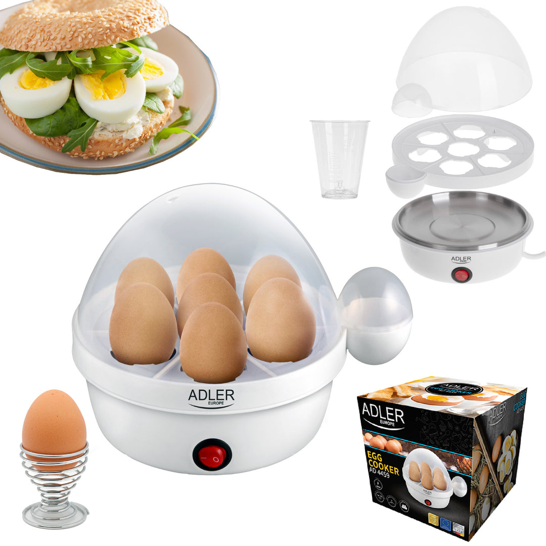 Automatisk äggkokare Adler, för 7 ägg, effekt 450W, vit, AD 4459