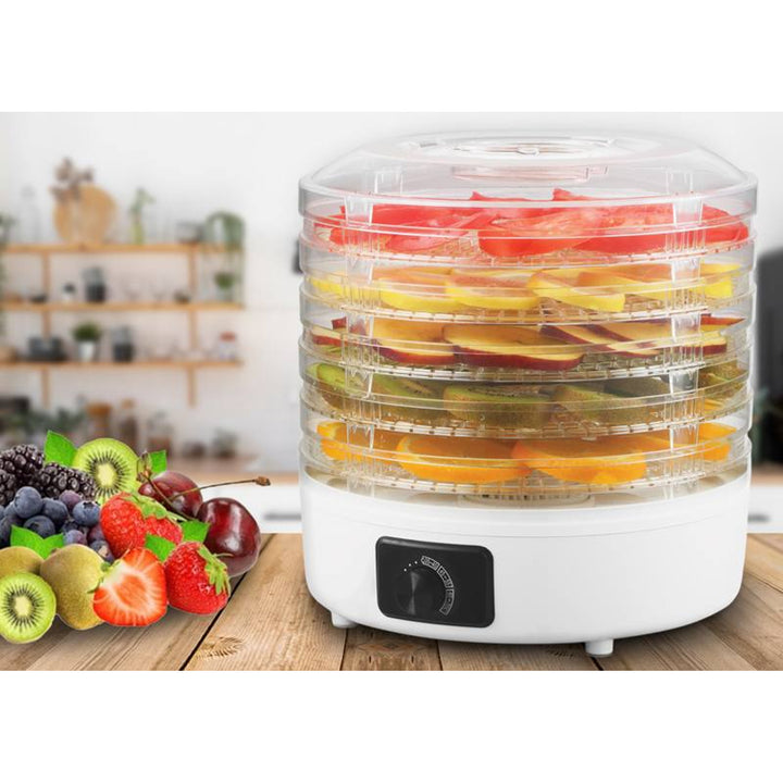 Torktumlare för svamp, grönsaker, frukt, kött LTC, justerbar effekt, halkfri botten, 5 brickor, tål maskindisk, LXSR003