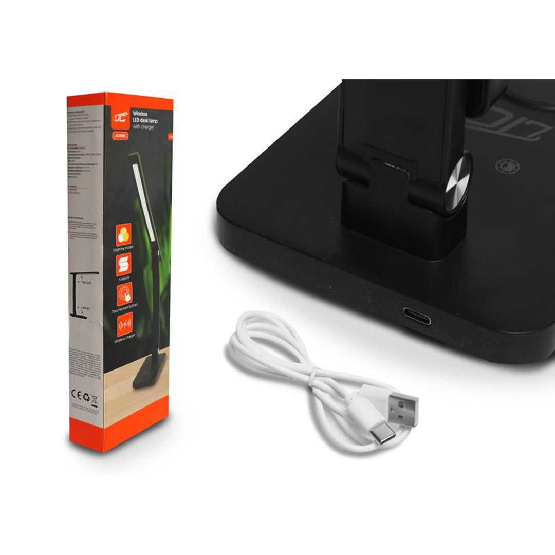 LTC kontorslampa, LED 10W, tre ljustemperaturer, induktiv laddning, touchpanel, LXL0099C