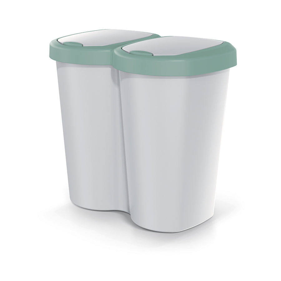 Papperskorg Duo ask 40L grön ram