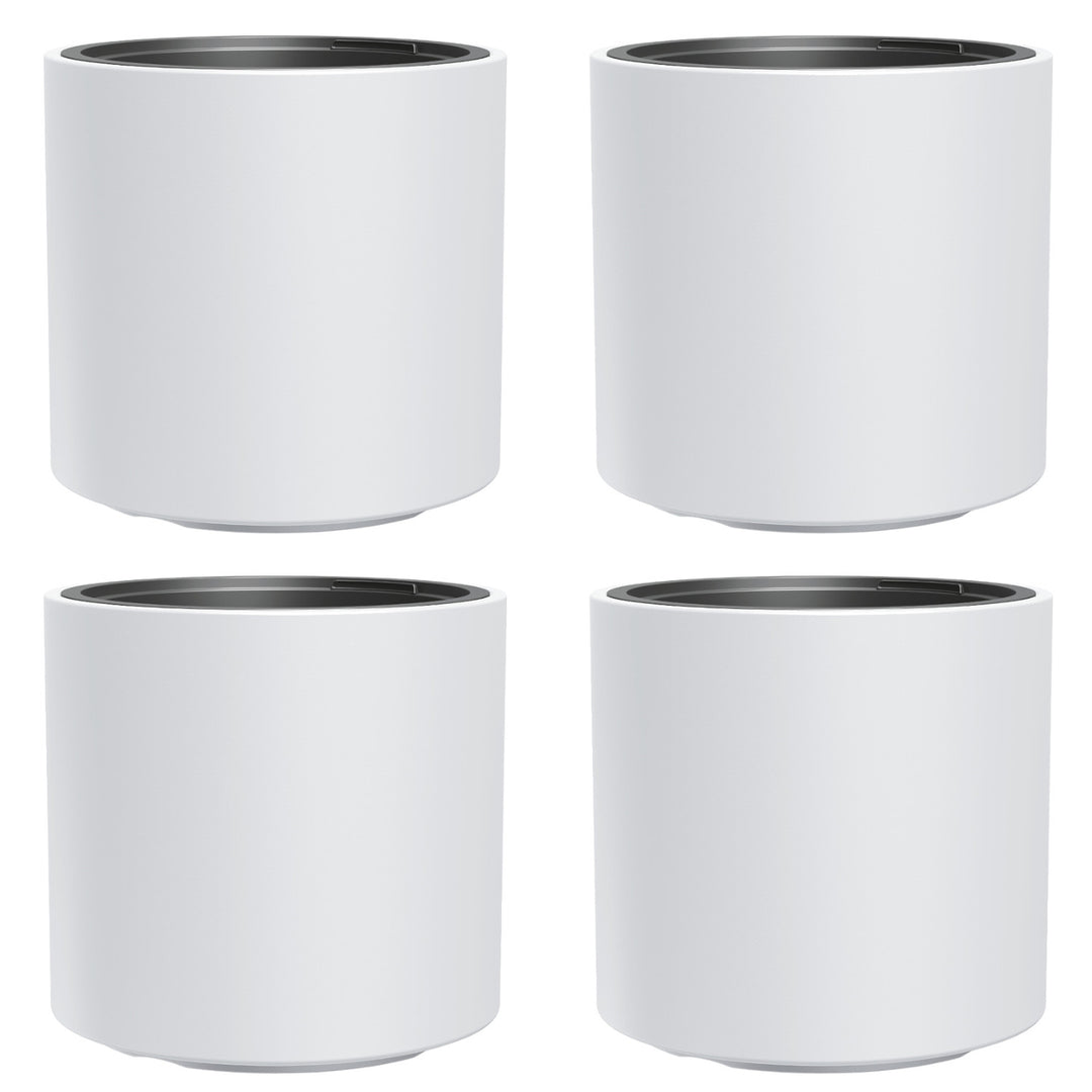HEOS frostsäker blomkruka, vit, med insats, volym 31L, matt, DBHER470, 4 st
