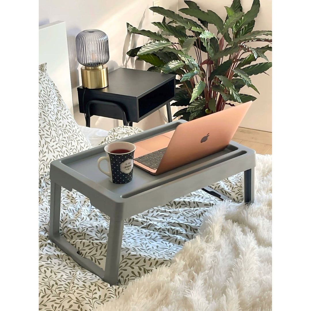 Practic hopfällbart bord, bärbart, för trädgårdssäng, frukostbricka, färg cappuccino, 56120722