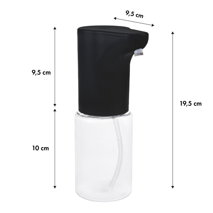 Promedix automatisk dispenser, dispenserbehållare för flytande tvål, desinfektionsvätskor, 300 ml, svart, PR-540 B + 4 AA Varta Industrial-batterier