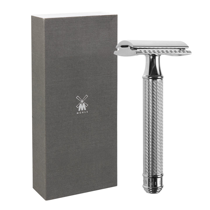 Traditionell rakhyvel, rakblad, förkromad mässing, MÜHLE R89
