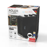 Adler värmefläkt, 2 effektnivåer, max 2000W, termostat, svart, AD 7725