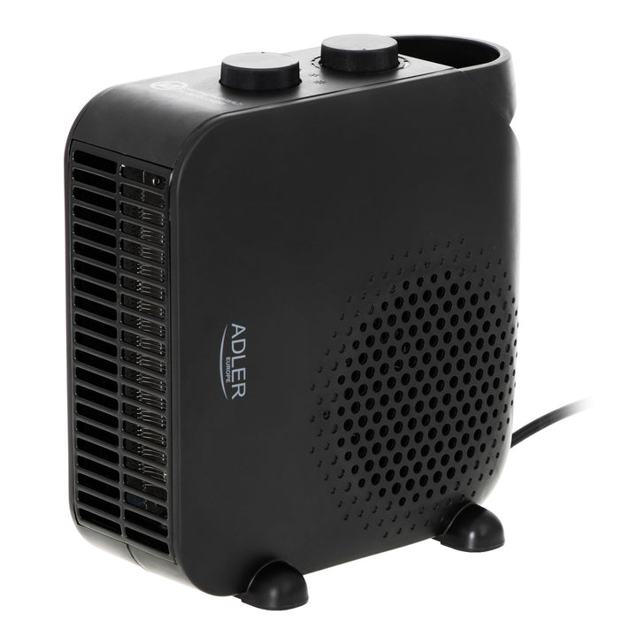 Adler värmefläkt, 2 effektnivåer, max 2000W, termostat, svart, AD 7725