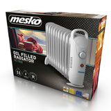 Mesko oljevärmare, 11 ribbor, 1200W, temperaturreglering, grå, MS 7806