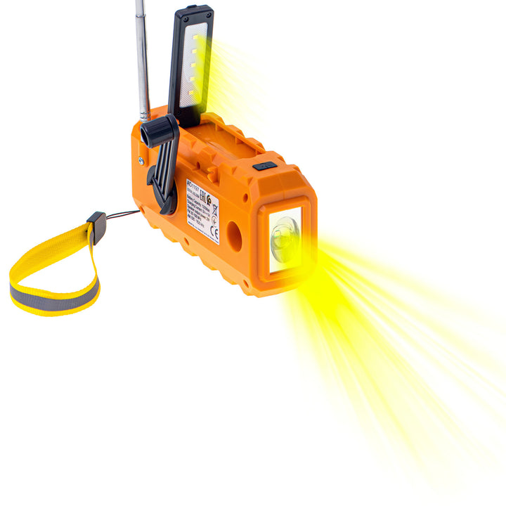Adler solradio, 1200 mAh uppladdningsbart batteri, ficklampa, handvev, AD 1197
