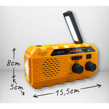 Adler solradio, 1200 mAh uppladdningsbart batteri, ficklampa, handvev, AD 1197