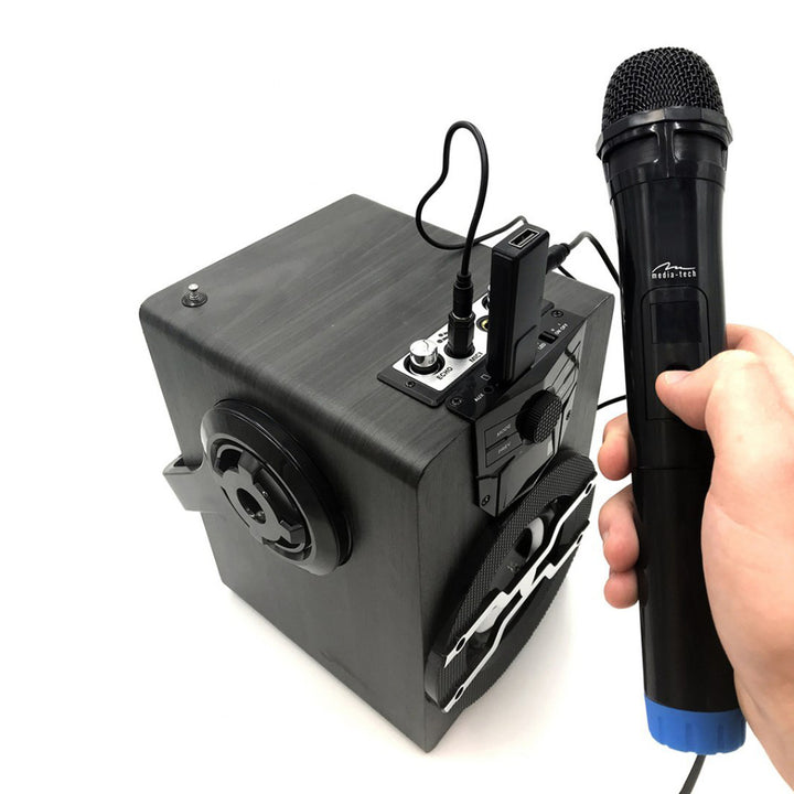 Två trådlösa mikrofoner med USB-mottagare till högtalare med karaokefunktion, Mediatech MT395