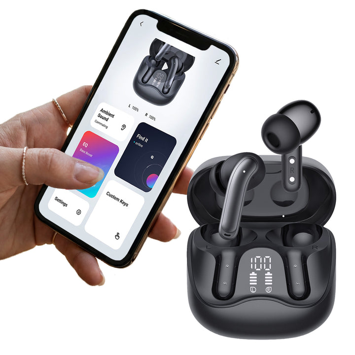 Audiocore trådlösa hörlurar, hybrid ANC, ENC, 6 mikrofoner, laddningsfodral, Tuya, AC591 PRO