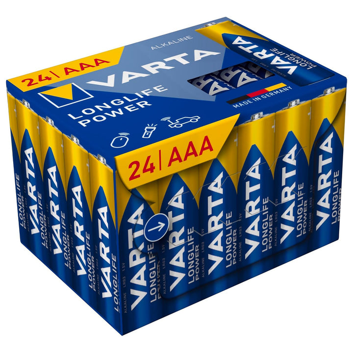 VARTA Longlife Power, 24 st alkaliska batterier AAA, LR03, 1,5V
