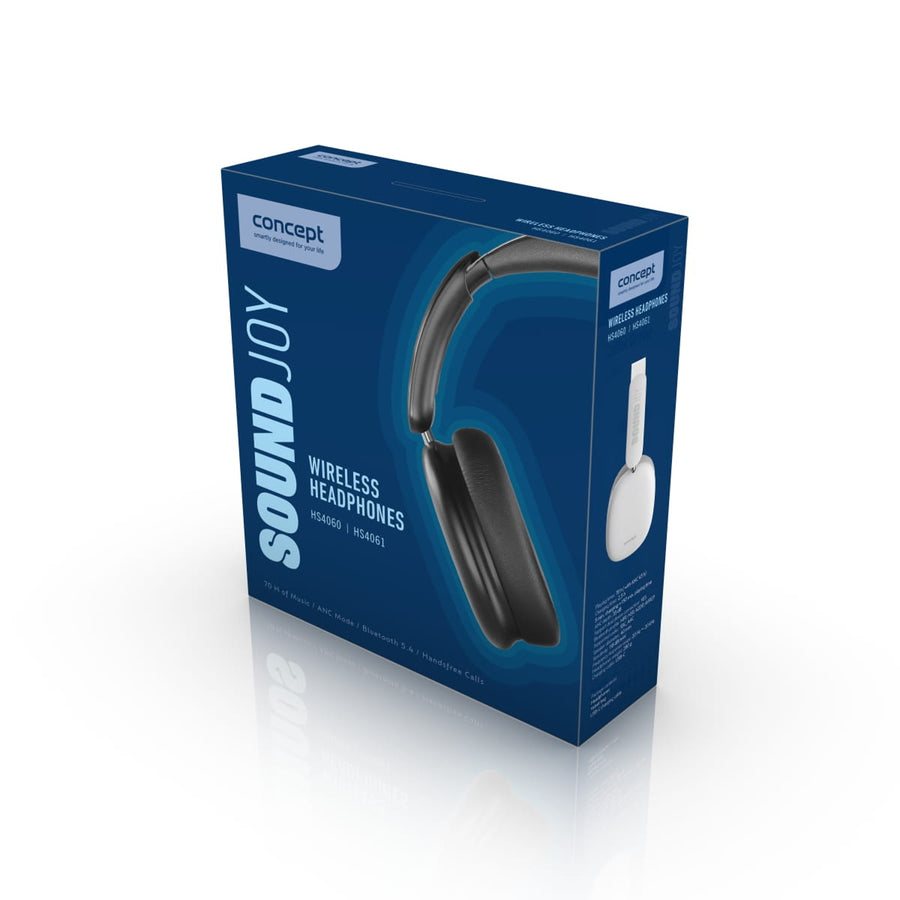Concept SoundJoy trådlösa in-ear hörlurar, upp till 70 timmars uppspelningstid, Bluetooth 5.4, snabbladdning, aktiv brusreducering upp till 33dB, vit, HS4061