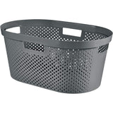 Curver Infinity Recycled mangle / tvättkorg, 40L kapacitet, mörkgrå, 100% återvunnen, 245675