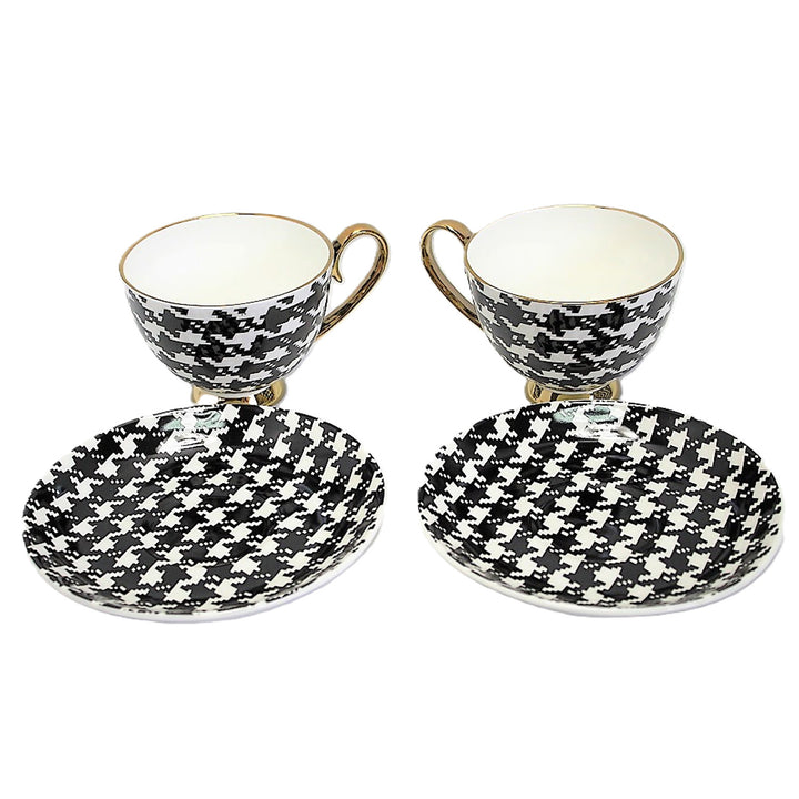 Espressokoppar 2+2 Pepite Gold Accents Porslin, Queen Isabel