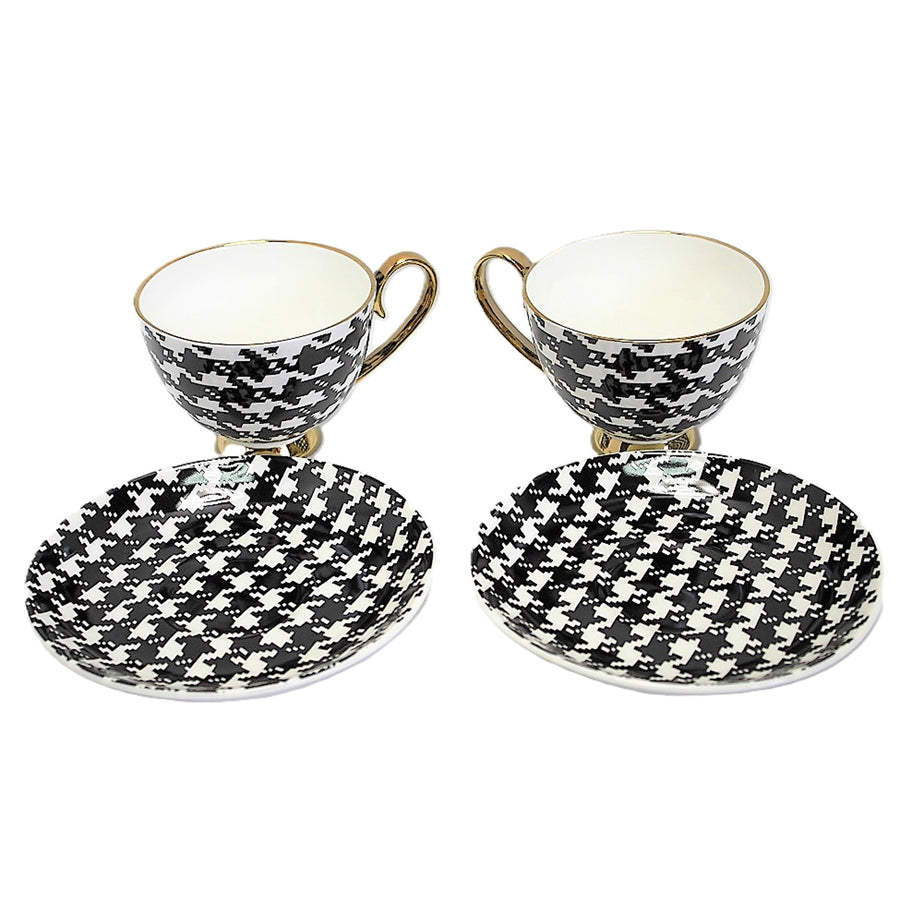 Espressokoppar 2+2 Pepite Gold Accents Porslin, Queen Isabel