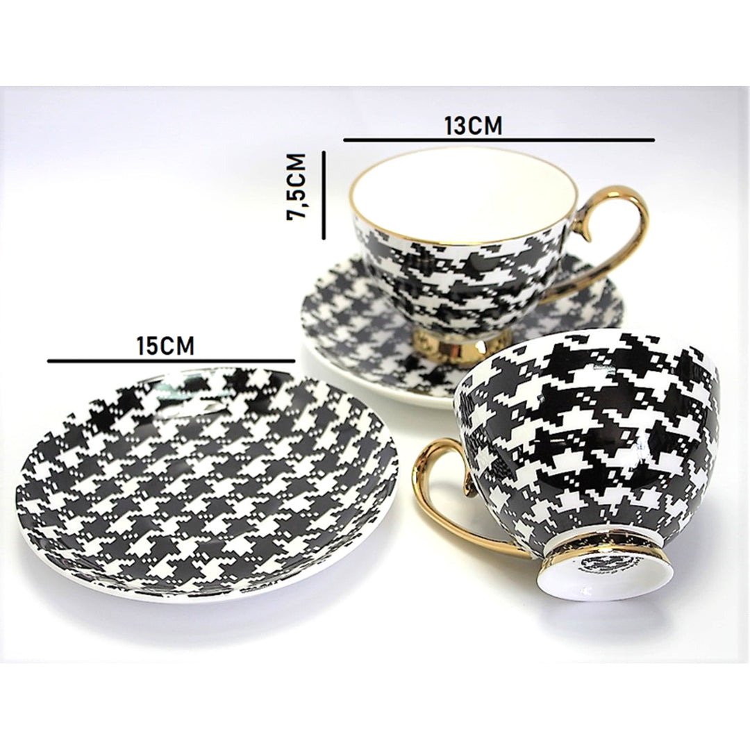Espressokoppar 2+2 Pepite Gold Accents Porslin, Queen Isabel