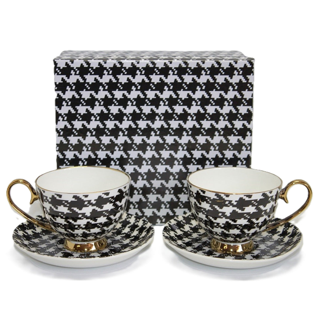 Espressokoppar 2+2 Pepite Gold Accents Porslin, Queen Isabel