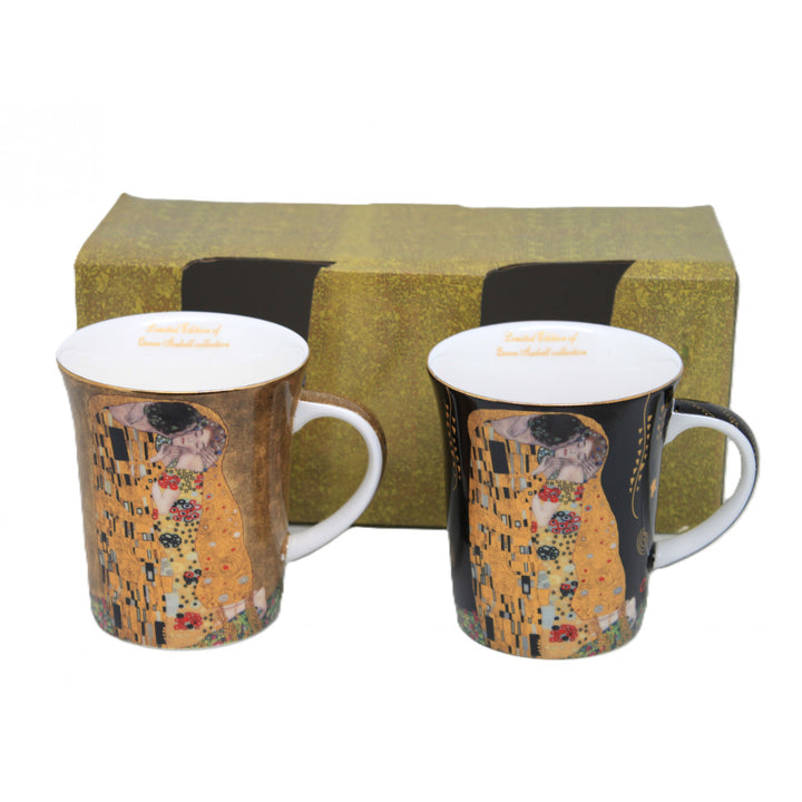 Gustav Klimt Kiss-muggar svart och brun 400ml, Drottning Isabel