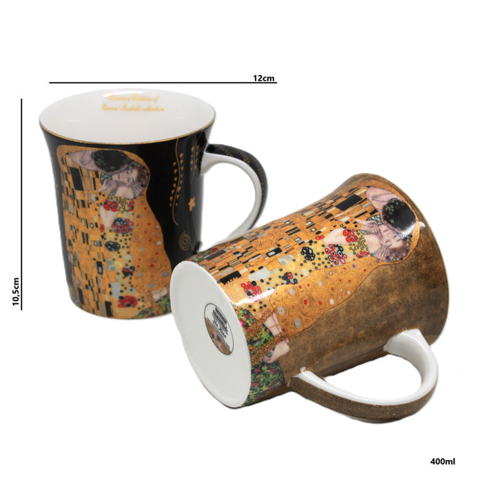 Gustav Klimt Kiss-muggar svart och brun 400ml, Drottning Isabel
