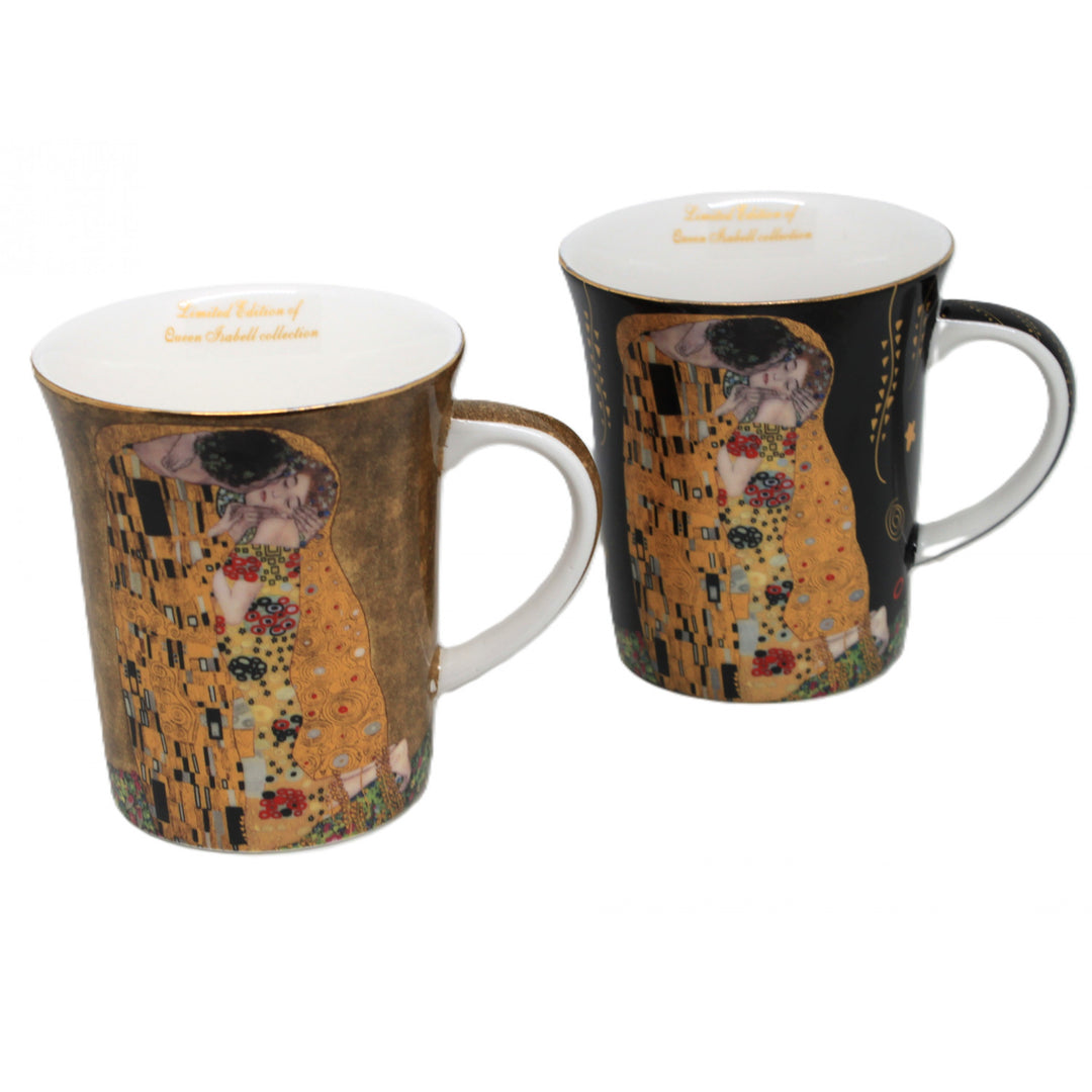 Gustav Klimt Kiss-muggar svart och brun 400ml, Drottning Isabel