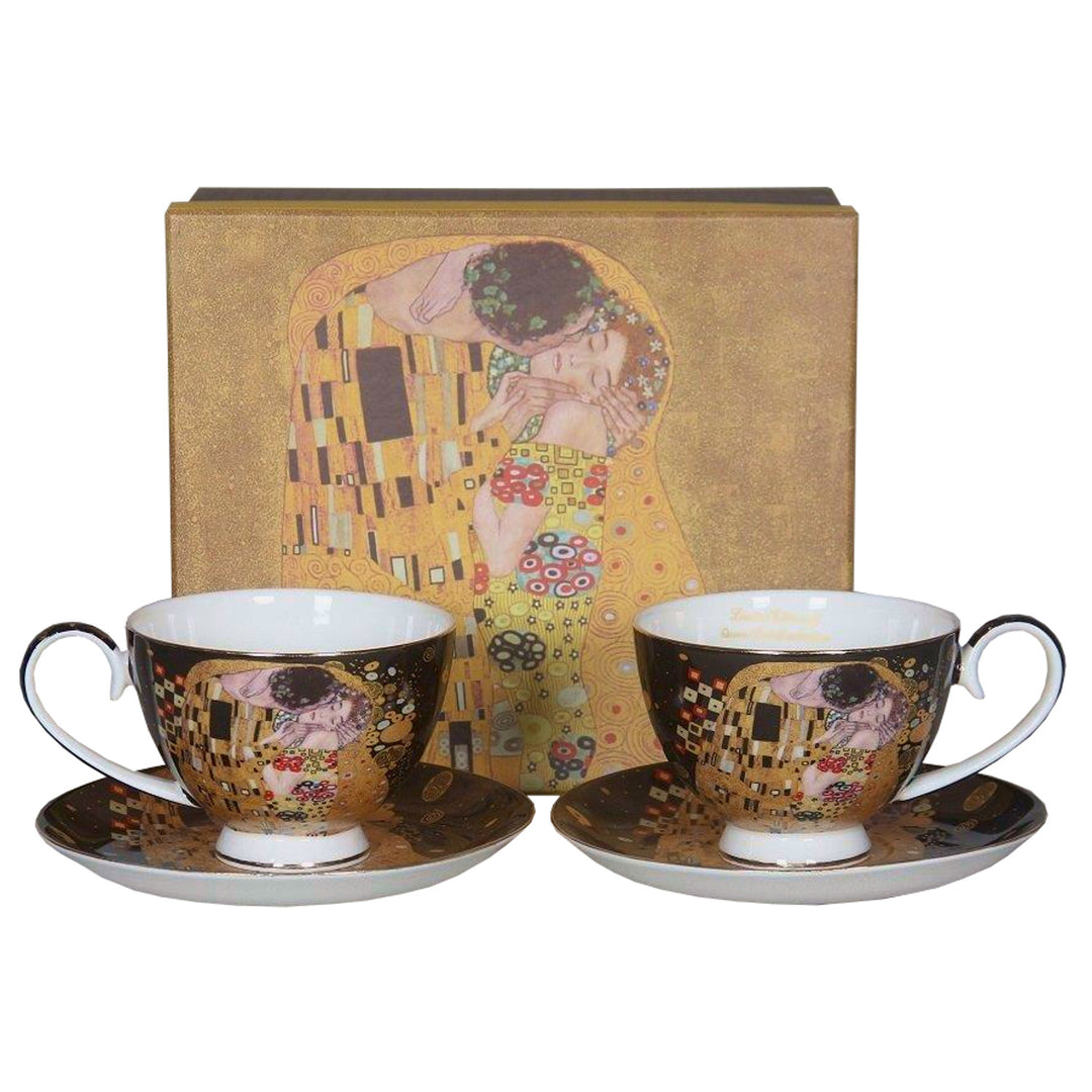 Set om 2 st drottning Isabells porslinskoppar, Klimts Kiss-motiv, 250 ml, W8KL356-22383