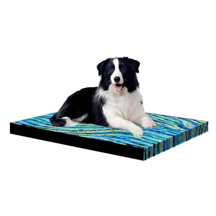 Bertoni XL bäddmadrass för hund, skum, vattentätt överdrag, mosaikmönster, EE147