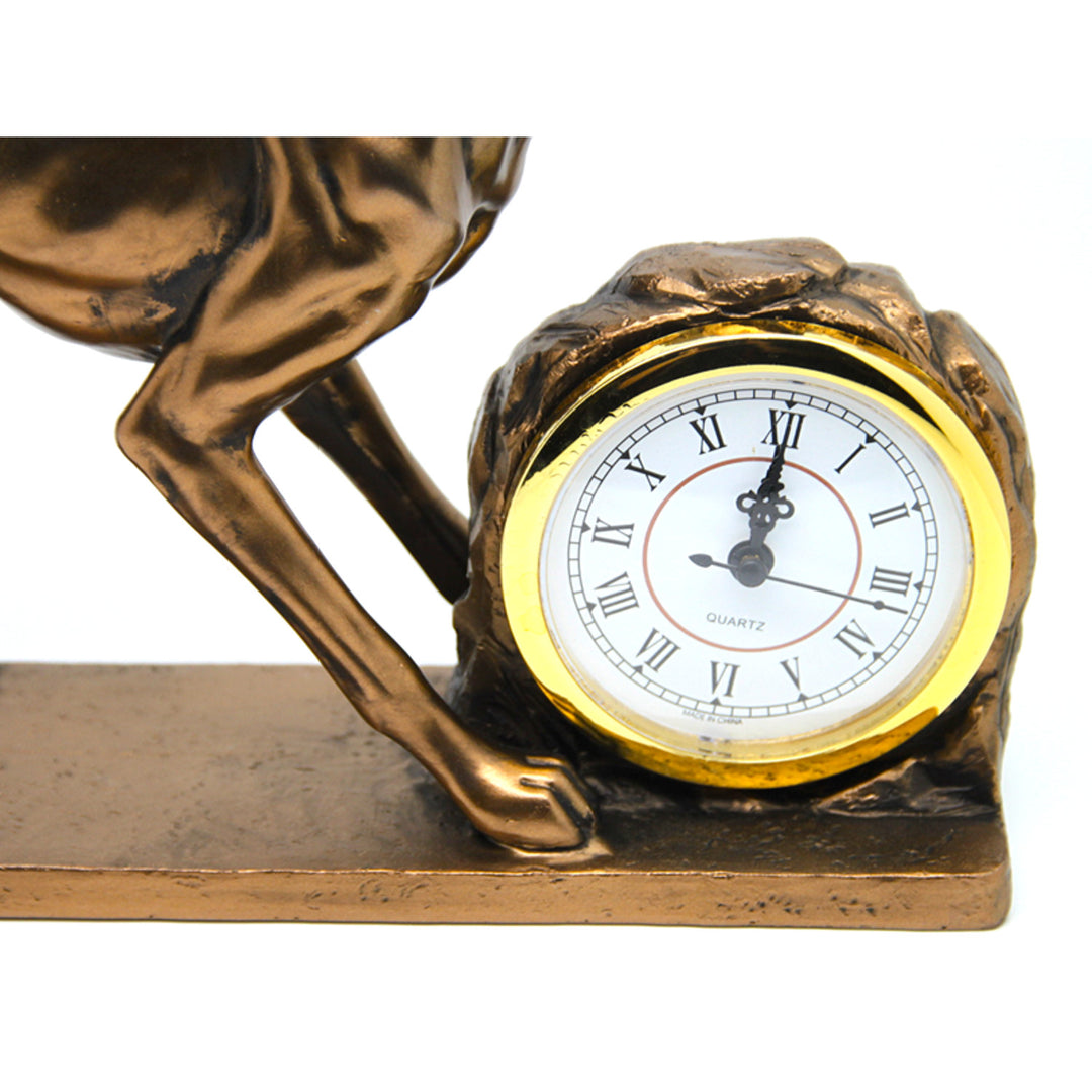 Hundfigur, diagram, klocka, dekorativ skulptur i brons, drottning Isabel