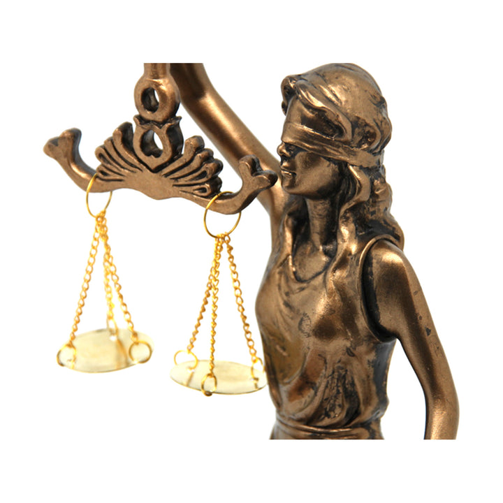 Figuriner av Themis med våg och svärd, bokstöd, drottning Isabel, 2 st