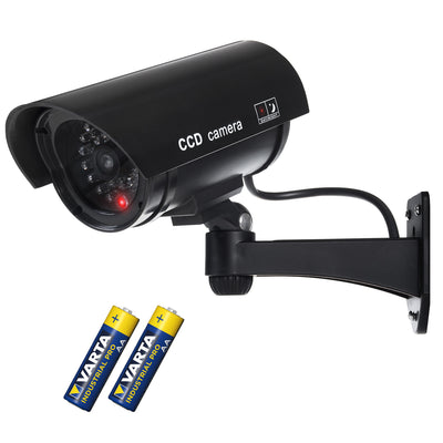 Dummy-kamera med blinkande LED IR1100 B IR extern + 2x Varta Industrial AA-batterier