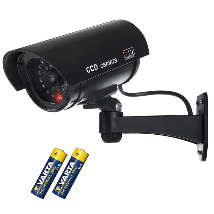 Dummy-kamera med blinkande LED IR1100 B IR extern + 2x Varta Industrial AA-batterier