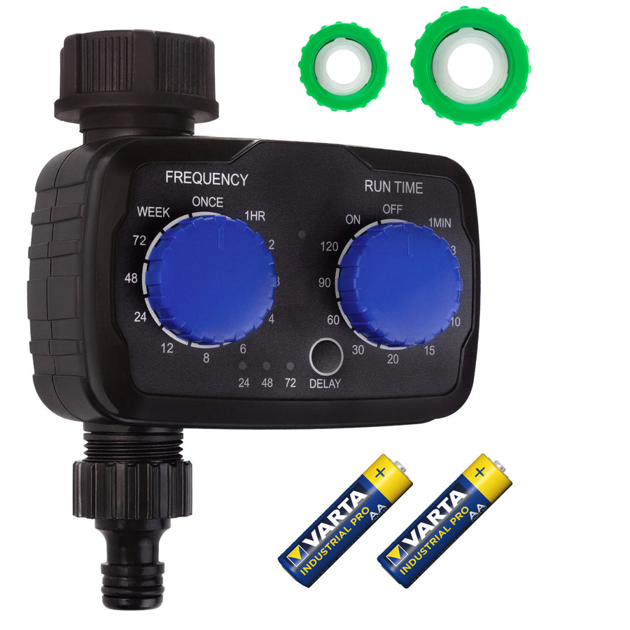 GreenBlue elektronisk bevattningskontroll, programmerare, strömförsörjning 2x 1,5V AA, GB391 + 2x Varta Industrial alkaliska AA-batterier