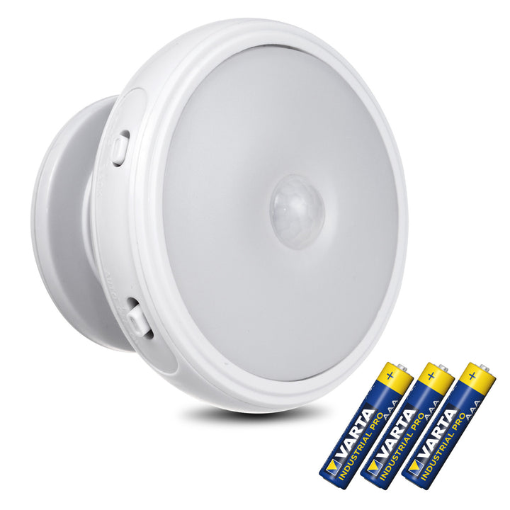 LED-lampa med Maclean rörelsesensor, magnet, bakgrundsbelysning, ljuslägen: kontinuerlig, PIR-sensor, 3xAA, MCE223 + 3 x Varta Industrial-batterier