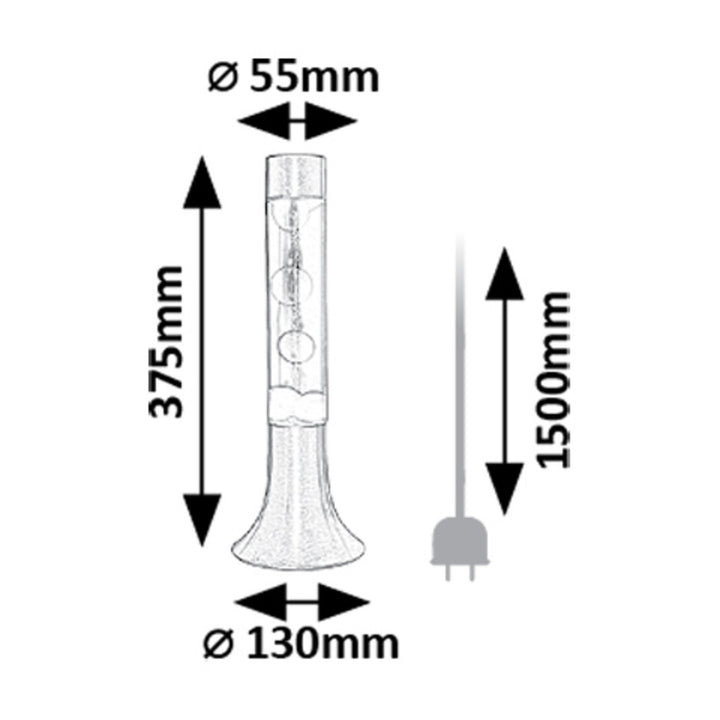 Rabalux LED-lavalampa, 25W, 3000 K, röd, Poppilol