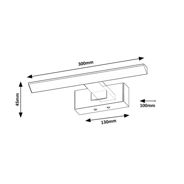 Rabalux badrumslampa, effekt 6W, naturvit 4000K, IP44. svart, Loric