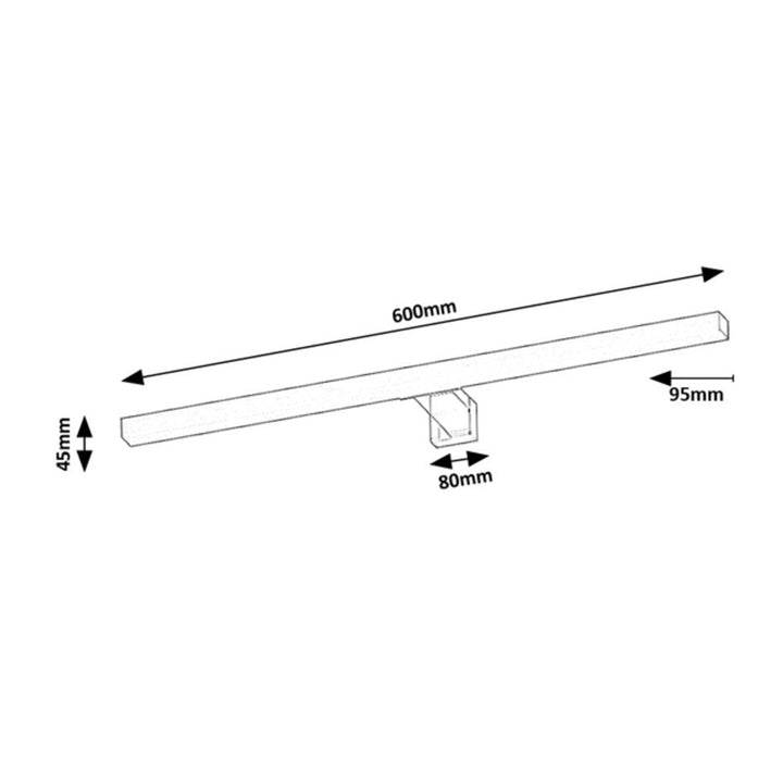 Badrumslampa från Rabalux, effekt 9 W, naturvit 4000 K, IP44. Krom, Oliro