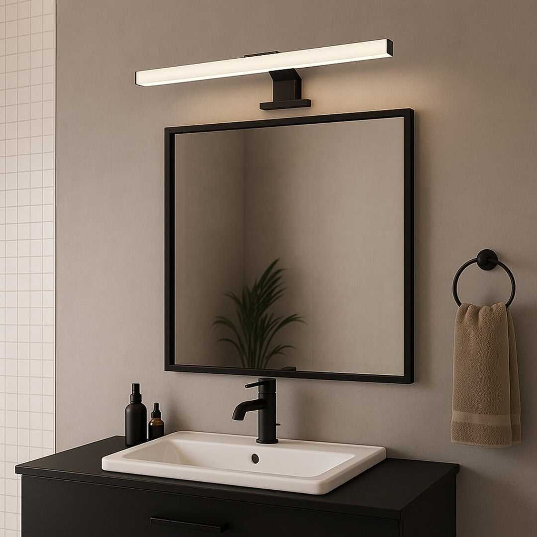 Rabalux badrumslampa, effekt 9W, naturvit 4000K, IP44. svart, Oliro