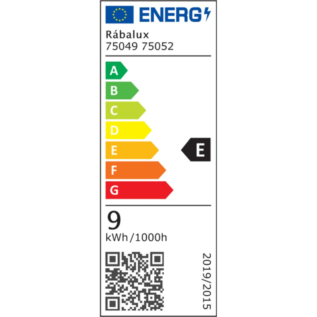 Rabalux badrumslampa, effekt 9W, naturvit 4000K, IP44. svart, Oliro