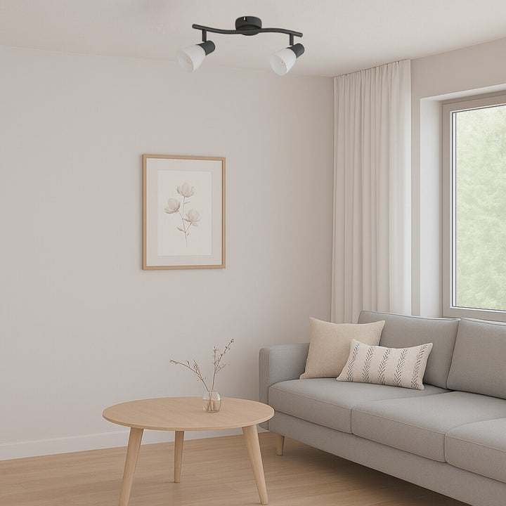 Rabalux taklampa, spot, 2x E14 glödtråd, IP20, svart, Soma
