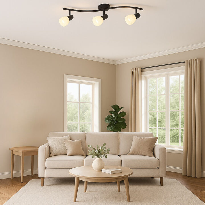 Rabalux taklampa, spot, 3x E14 glödtråd, IP20, svart, Soma