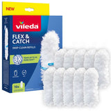 Vileda Flex&Catch dammkvastrefiller, 10 st, 100% återvunnen fiber, 360° refill
