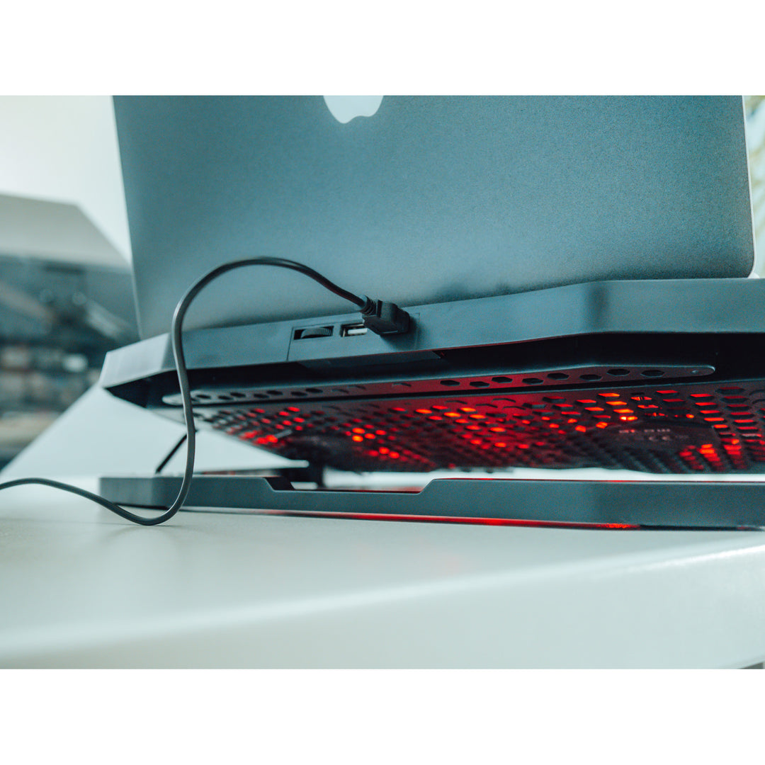 Blow Hurricane kylstativ för bärbar dator, fyra fläktar, röd belysning, inbyggd USB-hubb