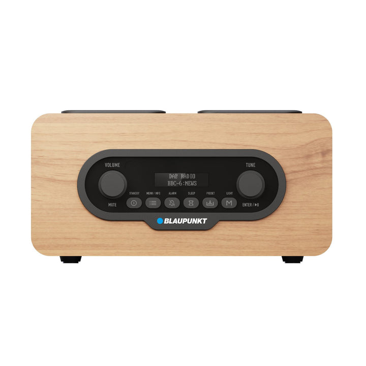Blaupunkt Portable Radio, DAB+ digitalradio och FM-tuner, Bluetooth, hörlursutgång, USB- och microSD-spelare, LCD-display, klock- och alarmfunktion, drivs av uppladdningsbart USB-C-batteri, DR10CR